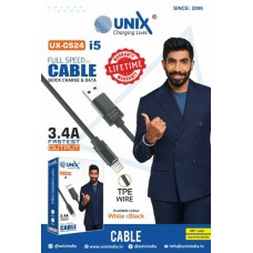 Unix UX-GS24 3.4A i5 Fastet Full Speed Lightning Data Cable