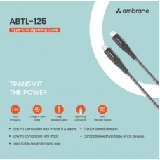 Ambrane ABTL-125G 2.4AMP  TypeC To Lightning Cable