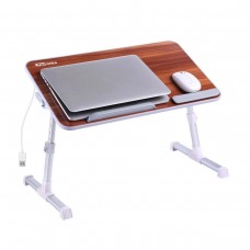 Portronics My Buddy Plus Laptop Wood Table With Cool Pad(Brown)