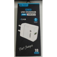 Aroma WC102 3.4Amp 18W Fast Charger With TypeC Cable