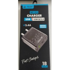 Aroma WC103 3.4Amp 18W Fast Charger With TypeC Cable