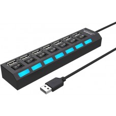 Hi Speed 7 Ports 3.0 Hi-Speed USB Hub Portable for Laptop/Notebook (S)
