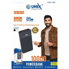 UNIX Ux-1514 10000mAh PowerBank  (Dual USB With Digital Display)