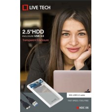 LiveTech HDC06 2.5 sata Casing (supports 1tb) - USB 3.0(Transparent)