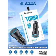 Aroma ACC302 TURBO 100W QC+PD 3.0 Car Charger (TC)
