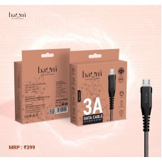 Baum BM-101 Micro Micro USB Cable,1 Meter,3 Amp,Quick Charging (Buy 10 Get 1 Free)	