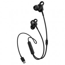 boAt BassHeads 122 ANC Wired in-Ear Earphones with 25dB Active Noise Cancellation, 13mm Drivers, Ambient Mode, Type-C Jack(Black)