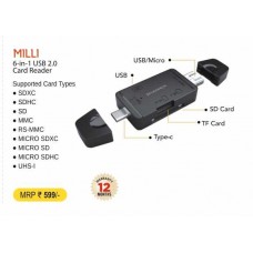 Hammok Milli 6-in-1 USB 2.0 Card Reader