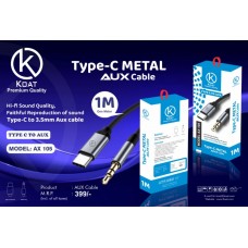 KOAT AX-105 Type C to Aux Cable 3.5 mm Jack (1M)