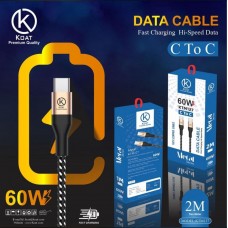 KOAT KTC -127 60W C to C Data fast charging cable (1M)