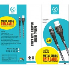 KOAT TYPE-C DC-22 METAL SERIES BRAIDED DATA CABLE 3.4A (2M)
