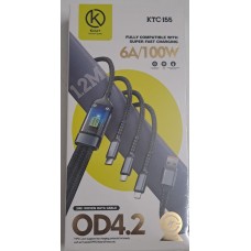 Koat KTC-155  3in1 woven Data Cable With Super Fast Charging