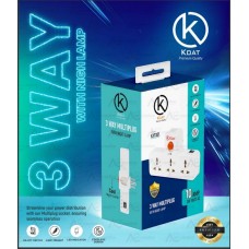 KOAT KXT - 301 3 Way MultiPlug With Night Lamp 10 AMP 