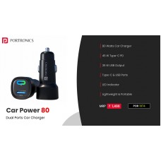 Portronics Car Power 80 Dual Ports Car Charger