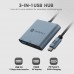 C-Konnect Plus Type c 3-in-1 to HDMI + USB hub Grey