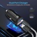 Car Power 65 Car Charger with 2M Type-C PD Cable Dual Output Black