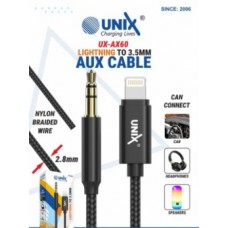 Unix UX-AX60 Lightning To 3.5MM Aux Cable (1M)
