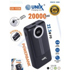UNIX UX-1536 Fast Charging 22.5W PD 20000mAh Powerbank