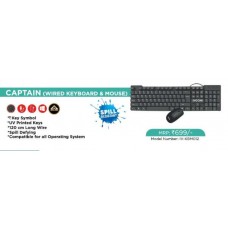 IVOOMI CAPTAIN WIRED keyboard and mouse Combo Kit (Black)