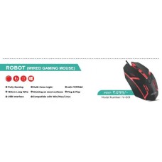 IVOOMi ROBOT USB RGB WIRED GAMIING MOUSE  (Black with multi color light)