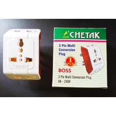 Chetak Boss 3Pin  Multi Conversion Plug (6A-240V)