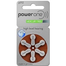 Powerone312 Hearing Aid Battery - Pack Content 6 Pcs