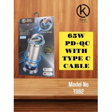 KOAT T-062 85W fast Car Charger 