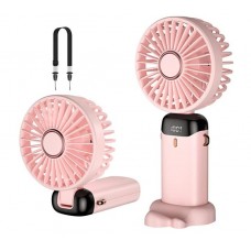 Portable digital Fan with LED Display, 5-Speed Cooling, Phone Holder