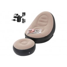 Inflatable Deck Chair with Air Pump Portable Lounger Sofa