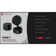 Portronics Hold X Magnetic Vacuum Suction Mobile Holder POR 3047