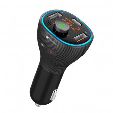 Portronics Auto15 Bluetooth - FM Transmitter in-Car Radio Adapter Fast Charge(Black)