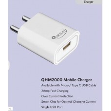 Quantum QHM2000 2AMP Mobile Charger With Type-C Cable  