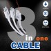 Unix UX-T22 3-in-1 5A Fast Charging Data Cable - Type-C, V8, Lightning
