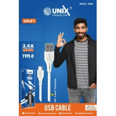 Unix X1 3.4Amp TypeC Fast Charging Data Cable