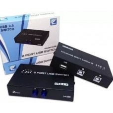 2 Port USB Switch Adapter, USB 2.0 Printer Sharing USB Switch Box Media Streaming Device  