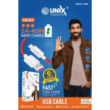 Unix UX-D1 5A-40W Rapid Charge Type-C Fast Data Cable