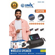 Unix Mystic BT Wireless Speaker With Solar Energy Outdoor Flash Light