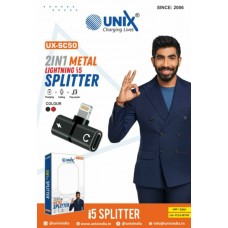 Unix UX-SC50 2IN1 Metal Lightning i5 Splitter