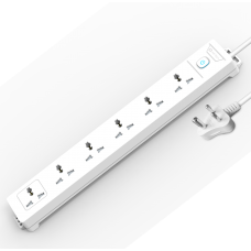 LiveTech Nicole WC03 Surge Protector Power Strip Extension with 6 Sockets