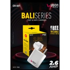  UBON CH-501 Baliseries 2.6A Charger With Micro/V8 Cable