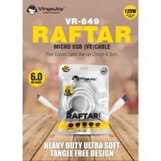 Vingajoy-VR-649 120W RAFTAR MICRO USB(V8)CABLE 6.0 OD Cable 