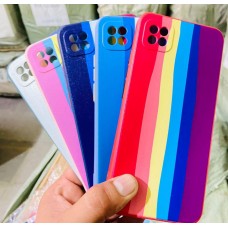 Imported Soft Rainbow With Inside Cloth Backcase With Camera Protection