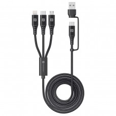 Portronics Konnect J9 USB & Type C 3 IN 1Cable Black