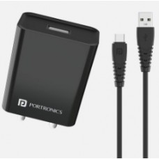 Portronics Adapto62 C 2.4 A Single USB Port Black 
