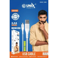 UNIX X2 3.4Amp Micro/V8  Charging Cable ( Life time Warranty)