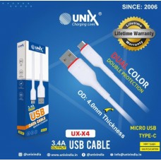 UNIX X4 3.4Amp Micro/V8  Charging Cable