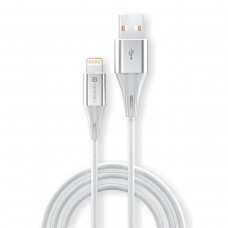 Portronics Konnect X 3Amp 1Mtr 8Pin USB Data Sync Cable(White/Black)