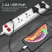 Portronics PowerPlate4 with 4Power Sockets + 1USB Port Power Converter with Extension(White)