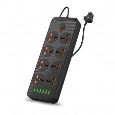 Portronics PowerPlate7 2500W with 6USB+8Socket Extension Boards(Black)