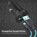 Portronics CarPower Mini Car Charger with Dual USB Port(PD+QC)(Black)